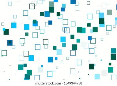 Light Blue, Green vector backdrop with lines, rectangles. Glitter abstract illustration with rectangular shapes. Pattern for websites, landing pages.