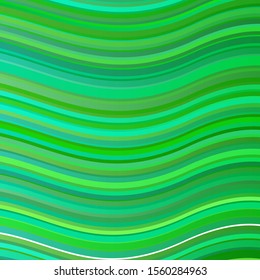 Light Blue, Green vector backdrop with curves. Gradient illustration in simple style with bows. Best design for your posters, banners.