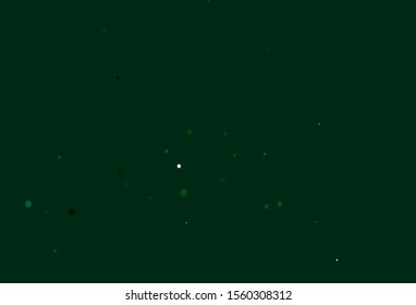Light Blue, Green vector backdrop with dots. Blurred decorative design in abstract style with bubbles. Design for posters, banners.