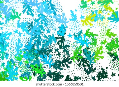 Light Blue, Green vector backdrop with memphis shapes. Simple colorful illustration with abstract gradient shapes. Modern design for your business card.