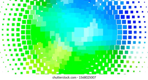Light Blue, Green vector backdrop with rectangles. Rectangles with colorful gradient on abstract background. Pattern for websites, landing pages.