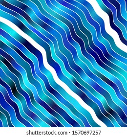 Light Blue, Green vector backdrop with curves. Colorful illustration with curved lines. Pattern for websites, landing pages.