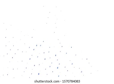 Light Blue, Green vector backdrop with music notes. Abstract illustration with colorful symbols of melody. Pattern for festival leaflets.