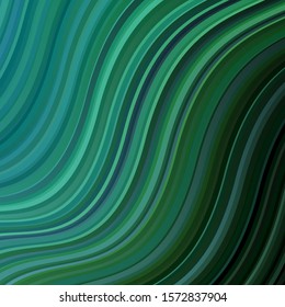 Light Blue, Green vector backdrop with curves. Colorful illustration with curved lines. Pattern for ads, commercials.