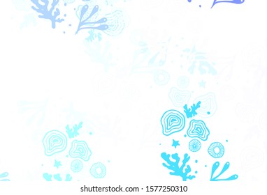 Light Blue, Green vector backdrop with memphis shapes. Decorative design in abstract style with random forms. Simple design for your web site.