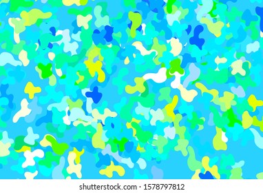 Light Blue, Green vector backdrop with memphis shapes. Illustration with colorful gradient shapes in abstract style. Best smart design for your business.
