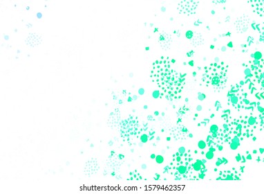 Light Blue, Green vector backdrop with memphis shapes. Modern abstract illustration with colorful random forms. Best smart design for your business.
