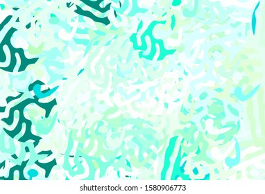 Light Blue, Green vector backdrop with memphis shapes. Decorative design in abstract style with random forms. Elegant design for wallpapers.