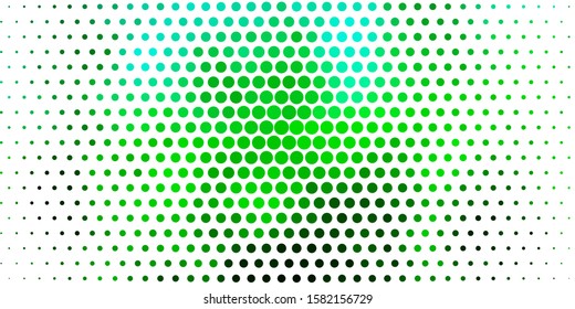 Light Blue, Green vector backdrop with dots. Colorful illustration with gradient dots in nature style. Design for posters, banners.