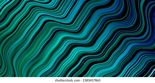 Light Blue, Green vector backdrop with circular arc. Colorful illustration, which consists of curves. Template for your UI design.