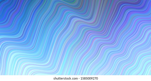 Light Blue, Green vector backdrop with bent lines. Glitter abstract illustration with wry lines. Pattern for your business design.