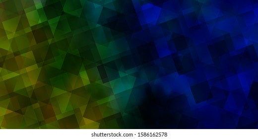 Light Blue, Green vector backdrop with lines, triangles. Abstract gradient illustration with triangles. Pattern for websites.