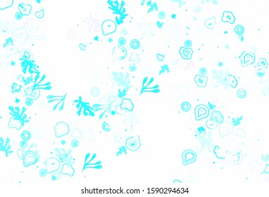 Light Blue, Green vector backdrop with memphis shapes. Decorative design in abstract style with random forms. Modern design for your business card.