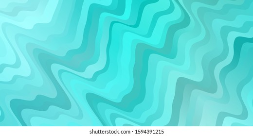 Light Blue, Green vector backdrop with bent lines. Illustration in abstract style with gradient curved.  Pattern for commercials, ads.