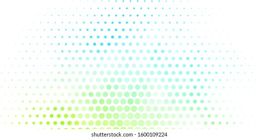 Light Blue, Green vector backdrop with dots. Colorful illustration with gradient dots in nature style. Pattern for booklets, leaflets.