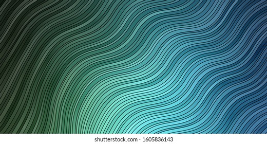 Light Blue, Green vector backdrop with curves. Colorful illustration, which consists of curves. Smart design for your promotions.