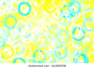 Light Blue, Green vector backdrop with dots. Illustration with set of shining colorful abstract circles. New template for your brand book.