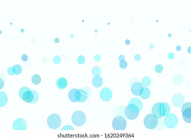 Light Blue, Green vector backdrop with dots. Beautiful colored illustration with blurred circles in nature style. Design for poster, banner of websites.