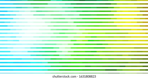 Light Blue, Green vector backdrop with lines. Colorful gradient illustration with abstract flat lines. Smart design for your promotions.