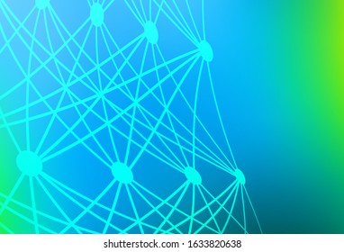 Light Blue, Green vector backdrop with artificial intelligence data. Colorful design in simple style with AI links. Pattern for science, futuristic designs.