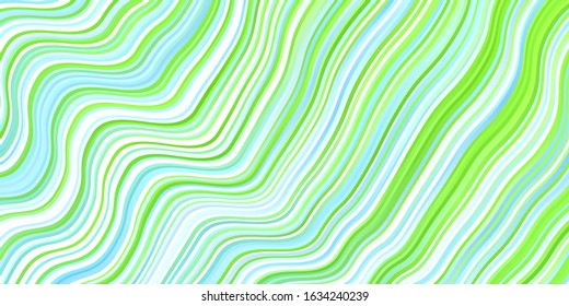 Light Blue, Green vector backdrop with circular arc. Colorful illustration, which consists of curves. Best design for your posters, banners.