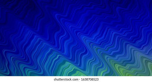 Light Blue, Green vector backdrop with bent lines. Gradient illustration in simple style with bows. Pattern for ads, commercials.