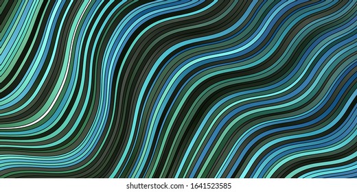 Light Blue, Green vector backdrop with curves. Colorful illustration, which consists of curves. Smart design for your promotions.