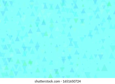 Hellblau, grüne Vektorillustration mit Linien, Kreisen. Abstrakte Farbverlauf-Illustration mit Kreisen, Dreiecken. Muster für Werbespots.