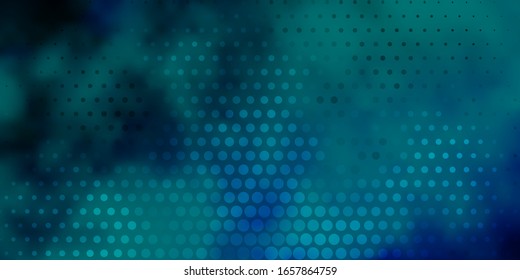 Light Blue, Green vector backdrop with dots. Abstract decorative design in gradient style with bubbles. Pattern for business ads.
