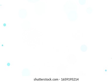 Light Blue, Green vector backdrop with dots. Abstract illustration with colored bubbles in nature style. New template for your brand book.
