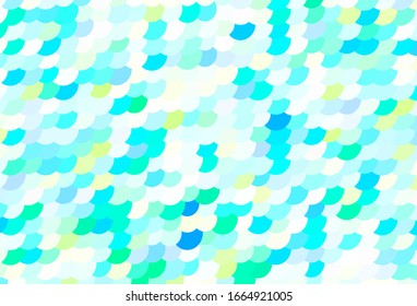 Light Blue, Green vector backdrop with dots. Glitter abstract illustration with blurred drops of rain. Pattern for ads, leaflets.