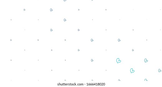 Light Blue, Green vector backdrop with sweet hearts. Beautiful colored illustration with hearts in celebration style. Pattern for marriage gifts, congratulations.