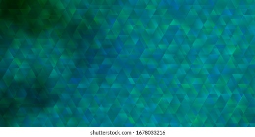 Light Blue, Green vector backdrop with lines, triangles. Colorful illustration with triangles in simple style. Template for wallpapers.
