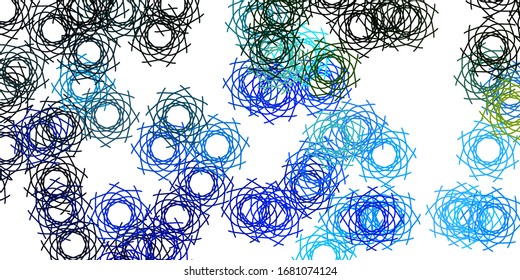 Light Blue, Green vector backdrop with chaotic shapes. Simple design in abstract style with gradient forms. Modern design for your ads.