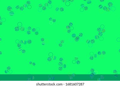 Light Blue, Green vector backdrop with dots. Blurred decorative design in abstract style with bubbles. New template for your brand book.