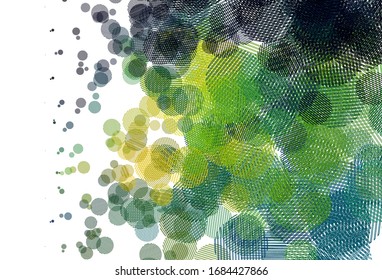 Light Blue, Green vector backdrop with dots. Blurred bubbles on abstract background with colorful gradient. Pattern for beautiful websites.