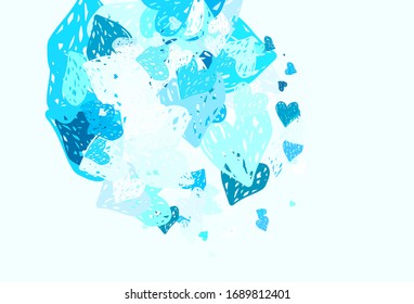 Light Blue, Green vector backdrop with sweet hearts. Beautiful celebration style hearts on abstract illustration. Design for a business advert of anniversary.