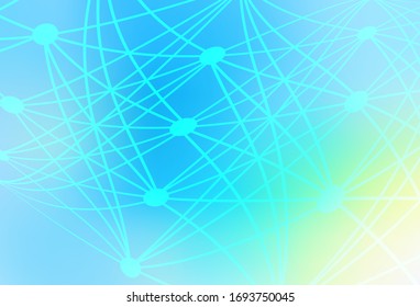 Light Blue, Green vector backdrop with artificial intelligence data. Colorful design in simple style with AI links. Template for ads of intellect, innovations.