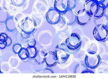 Light Blue, Green vector backdrop with dots. Abstract illustration with colored bubbles in nature style. New template for your brand book.