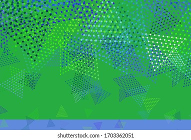 Azul claro, fondo vectorial verde con líneas, círculos. Decoración de estilo abstracto con líneas, puntos. Plantilla moderna para la página de inicio.