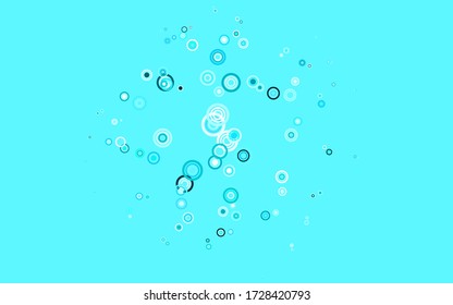 Hellblau, grüner Vektor Hintergrund mit Punkten. Illustration mit leuchtenden bunten abstrakten Kreisen. Muster für Anzeigen, Prospekte.