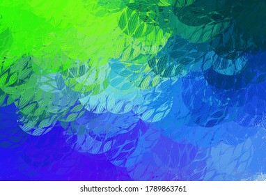 Light Blue, Green vector backdrop with memphis shapes. Colorful chaotic forms with gradient in modern style. Simple design for your web site.