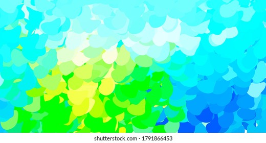 Fondo vectorial verde claro azul con formas caóticas. Ilustración con formas coloridas en estilo abstracto. Diseño inteligente para su negocio.