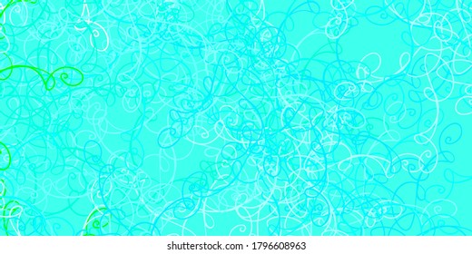 Light Blue, Green vector backdrop with circular arc. Bright sample with colorful bent lines, shapes. Pattern for websites, landing pages.
