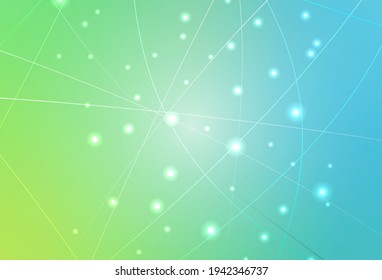 Hellblau, grüner Vektorhintergrund mit Linien, Kreisen. Abstrakte Farbverlauf-Illustration mit Kreisen, Dreiecken. Einfaches Design für Ihre Website.