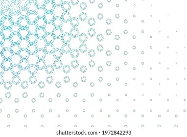 Light blue, green vector backdrop with dots. Beautiful colored illustration with blurred circles in nature style. Pattern for beautiful websites.