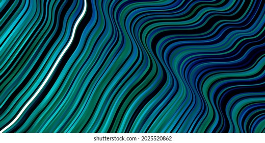 Light Blue, Green vector backdrop with circular arc. Colorful illustration in abstract style with bent lines. Design for your business promotion.