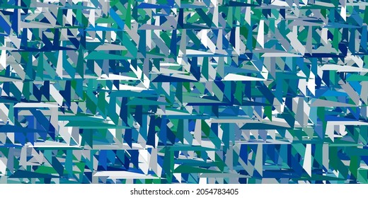Light blue, green vector backdrop with triangles, lines. Outstanding abstract illustration with range of colorful triangles. Landing pages material.