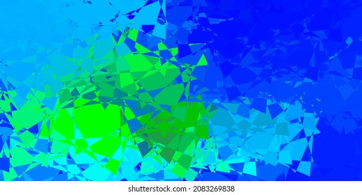 Light Blue, Green vector backdrop with triangles, lines. Magnificent abstract illustration with triangular shapes , forms. Start design for insperarion.