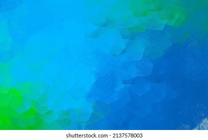 Azul claro, fondo vectorial verde con líneas dobladas. Ilustración abstracta de gradiente moderno con líneas de banda. Una muestra de sus ideas.